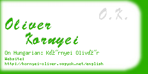 oliver kornyei business card